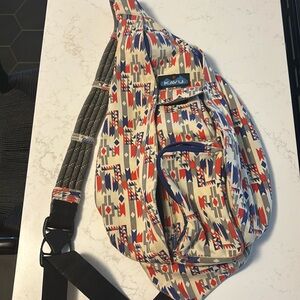 KAVU Womens Canvas Rope Bag Backpack Sling Crossbody Geometric Southwest Colors